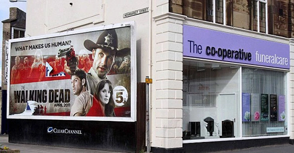 Five-times-bad-placement-turned-great-print-marketing-ideas-into-epic-failures-The-Walking-Dead-Stays-On-Brand-1