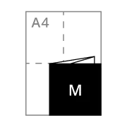 444x148mm folded to 148x148mm
