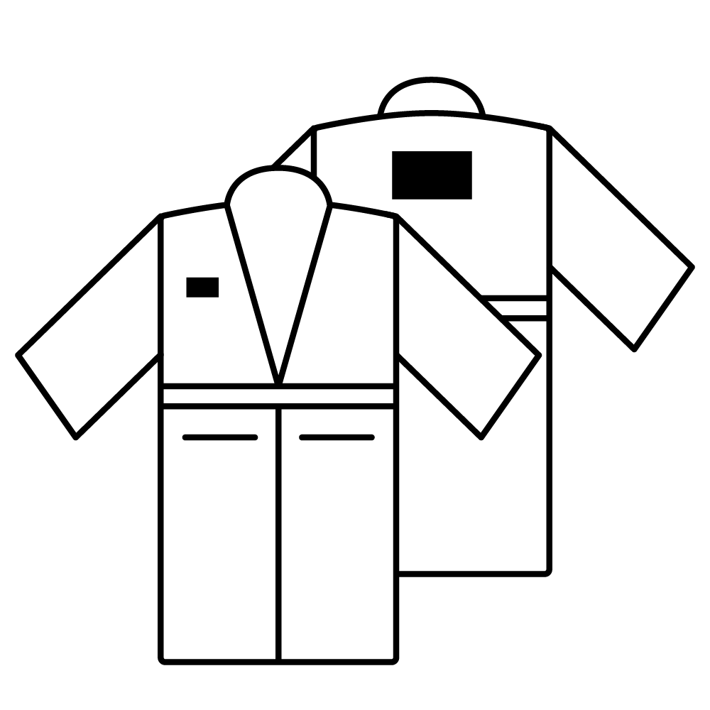 Petto destro 8 x 5 cm + Schiena grande 20 x 12 cm