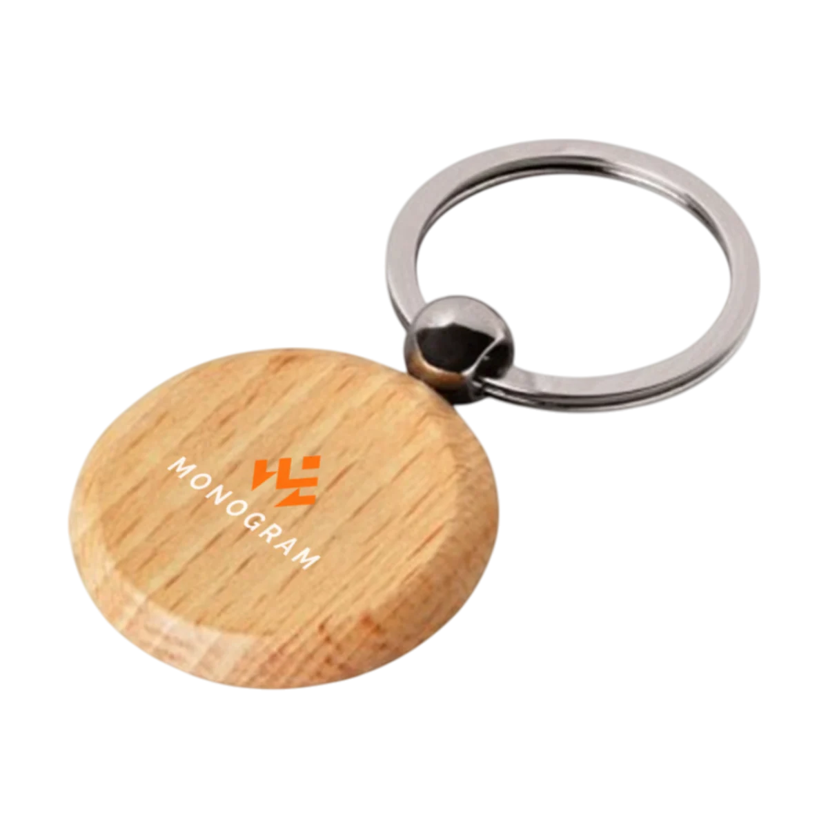 Beech Wood Circle Keychain main image