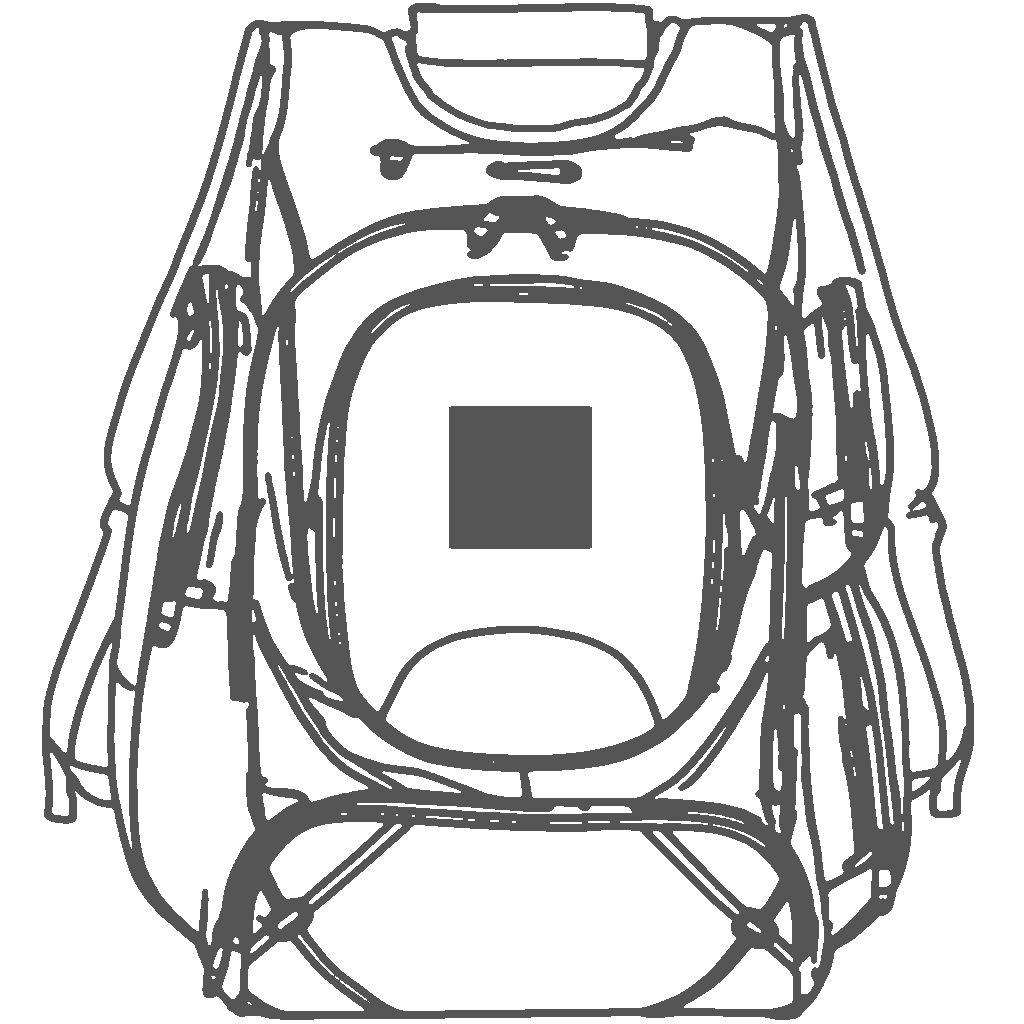 Lower Front Pocket | 2.75H in x 2.75W in