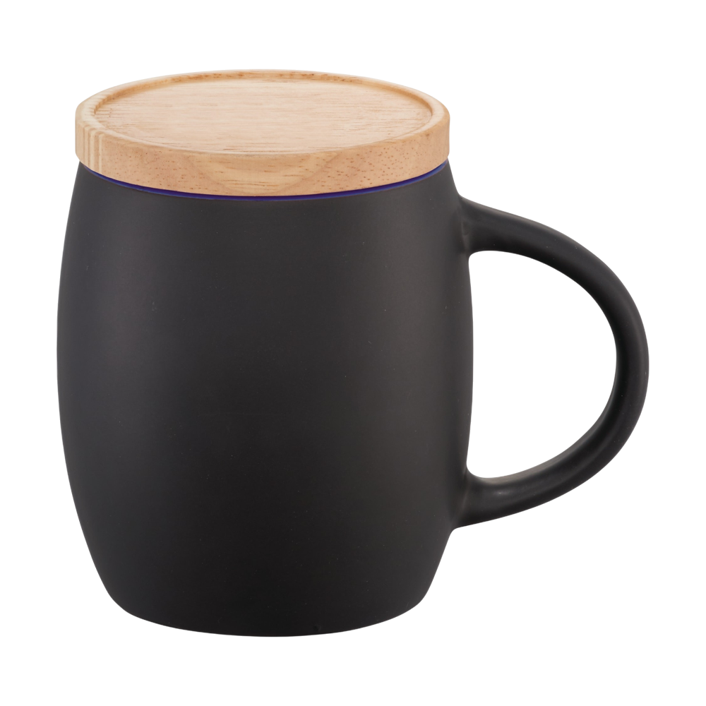 ICON - hearthceramicmugwithwoodlidcoaster15oz black_w_blue_trim