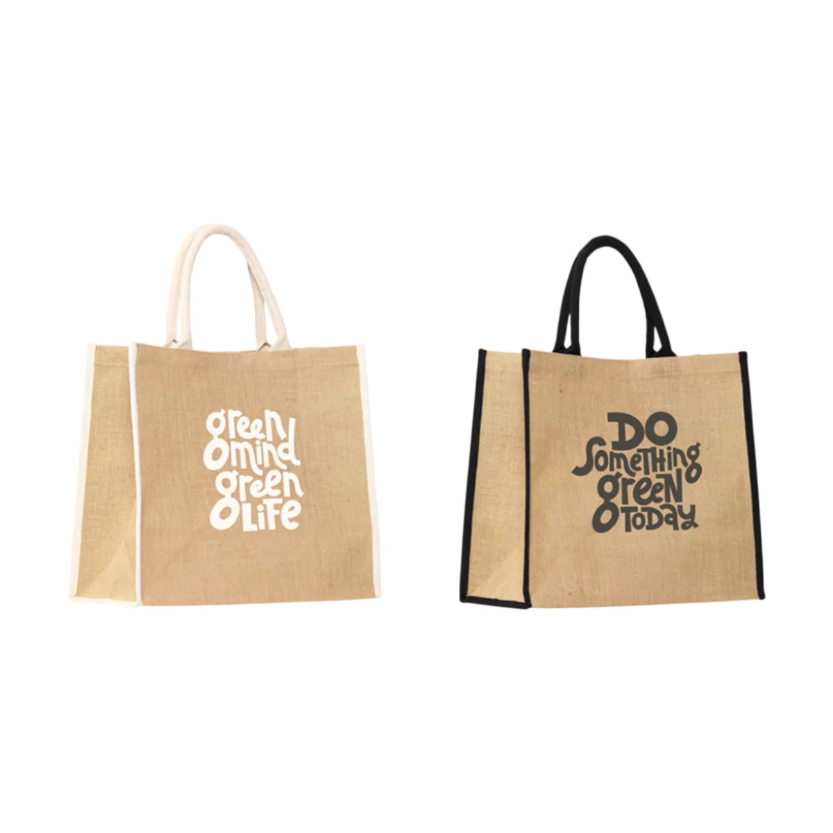 Jute Shopping Bag with Laminated Interior main image
