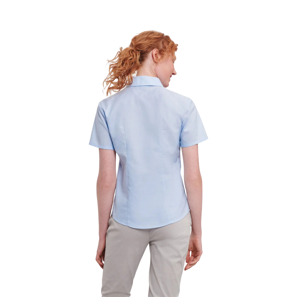 PDP - russellladiesshortsleeveclasoxfordshirt square #00000000 background