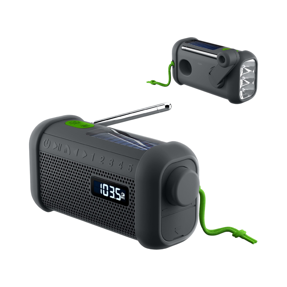 Muse Noodradio Bluetooth speaker met solar en opwindmechanisme