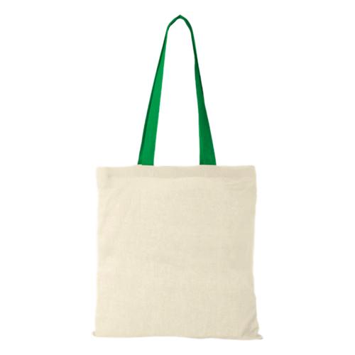 m² cotton tote bag coloured handles green