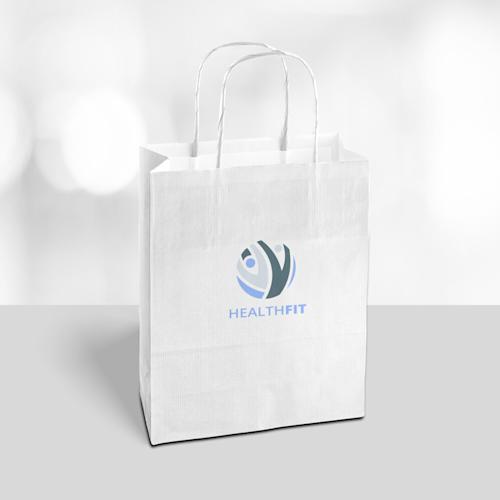 Kraft Paper Bags with white big image color Copy 4