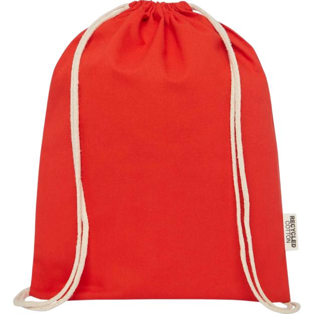 oregon140gmgrsrecycledcottondrawstring red