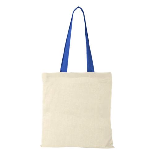 m² cotton tote bag coloured handles blue