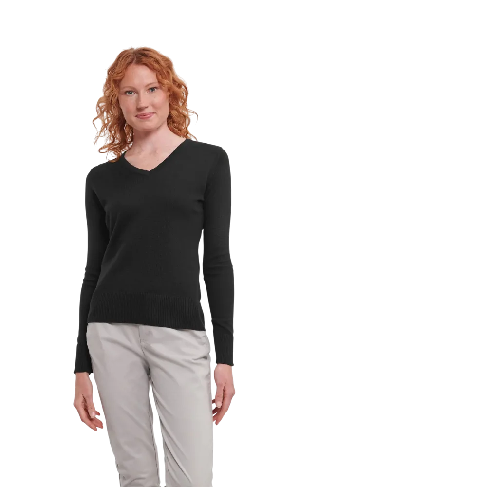 PDP - russellladiesvneckknittedpullover square #00000000 background