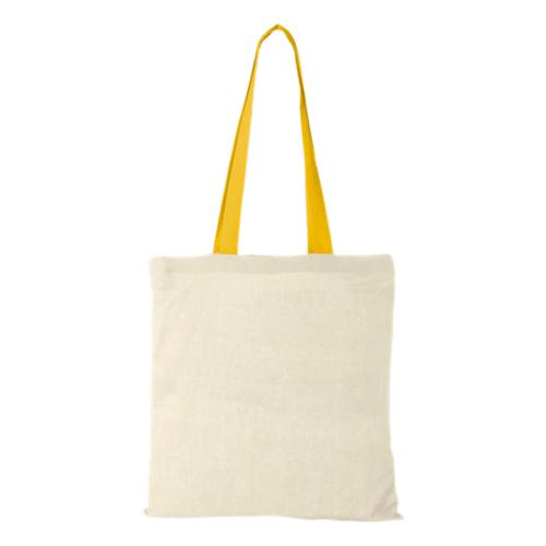 m² cotton tote bag coloured handles yellow