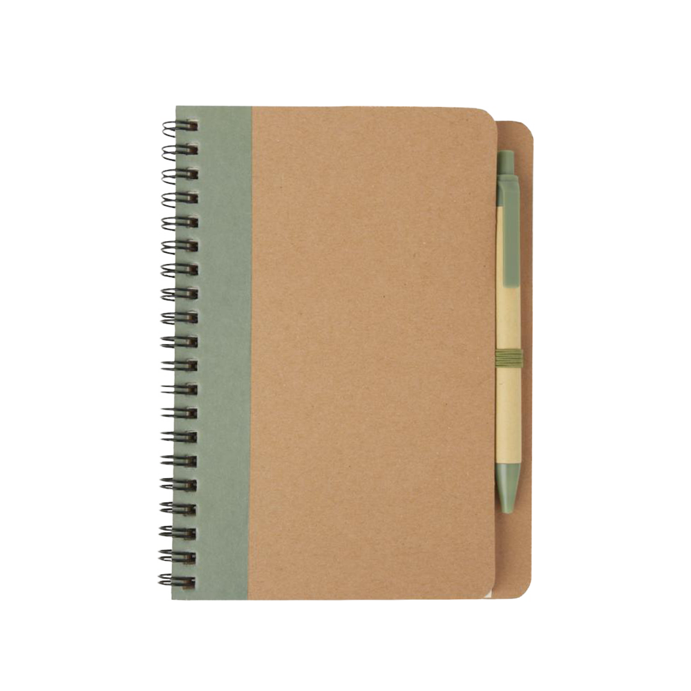 priestlyrecyclednotebookwithpenitled green