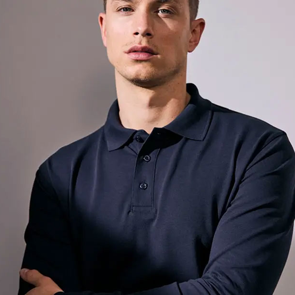 Long Sleeved Polo Shirt Stretch - lifestyle