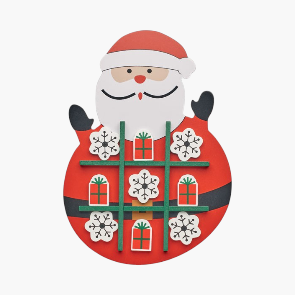 PDP - woodentictactoegameinchristmasdesign square #F8F8F8 background