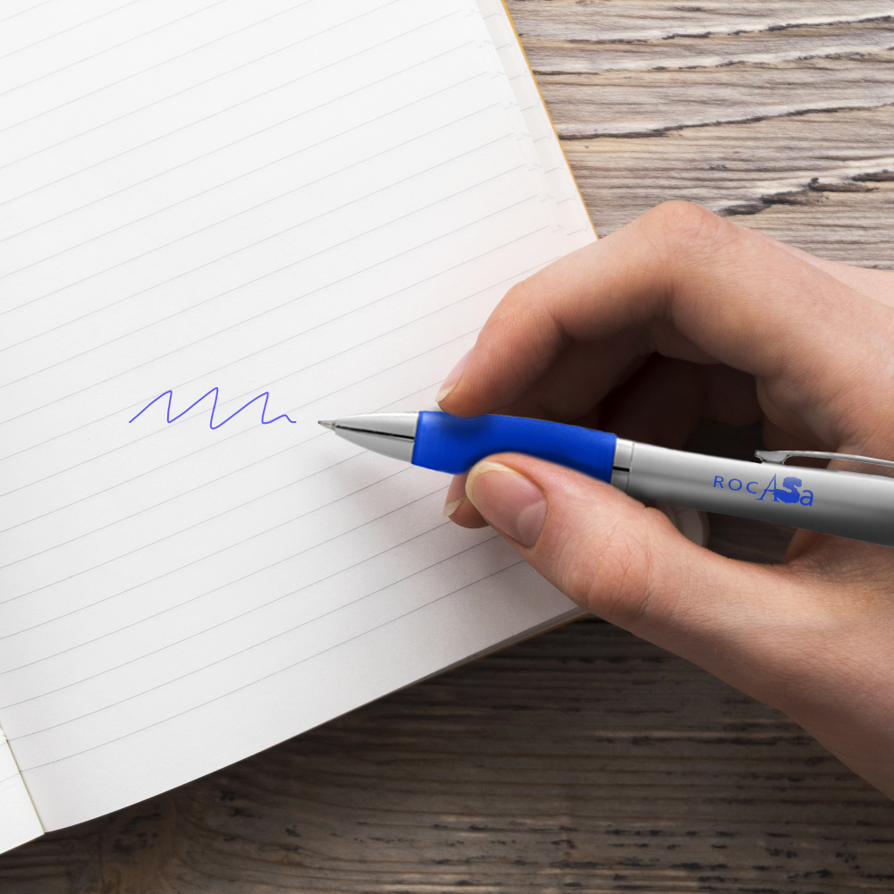 Nash ballpoint pen silver barrel and coloured grip PDP Copy 2