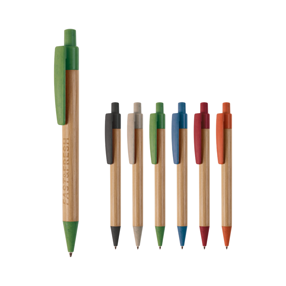 Penna a Sfera in Bambù e Paglia di Grano