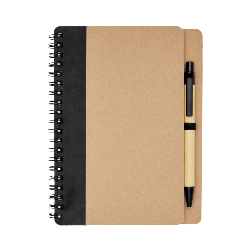 Priestly recycled notebook with pen black