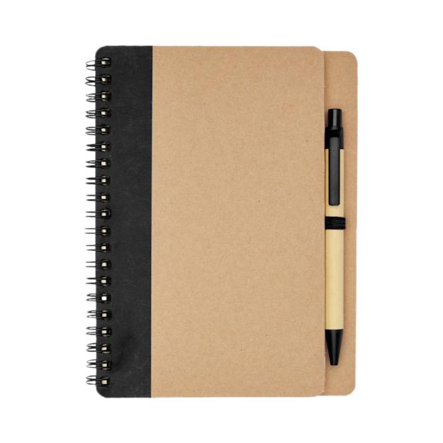 Priestly recycled notebook with pen black
