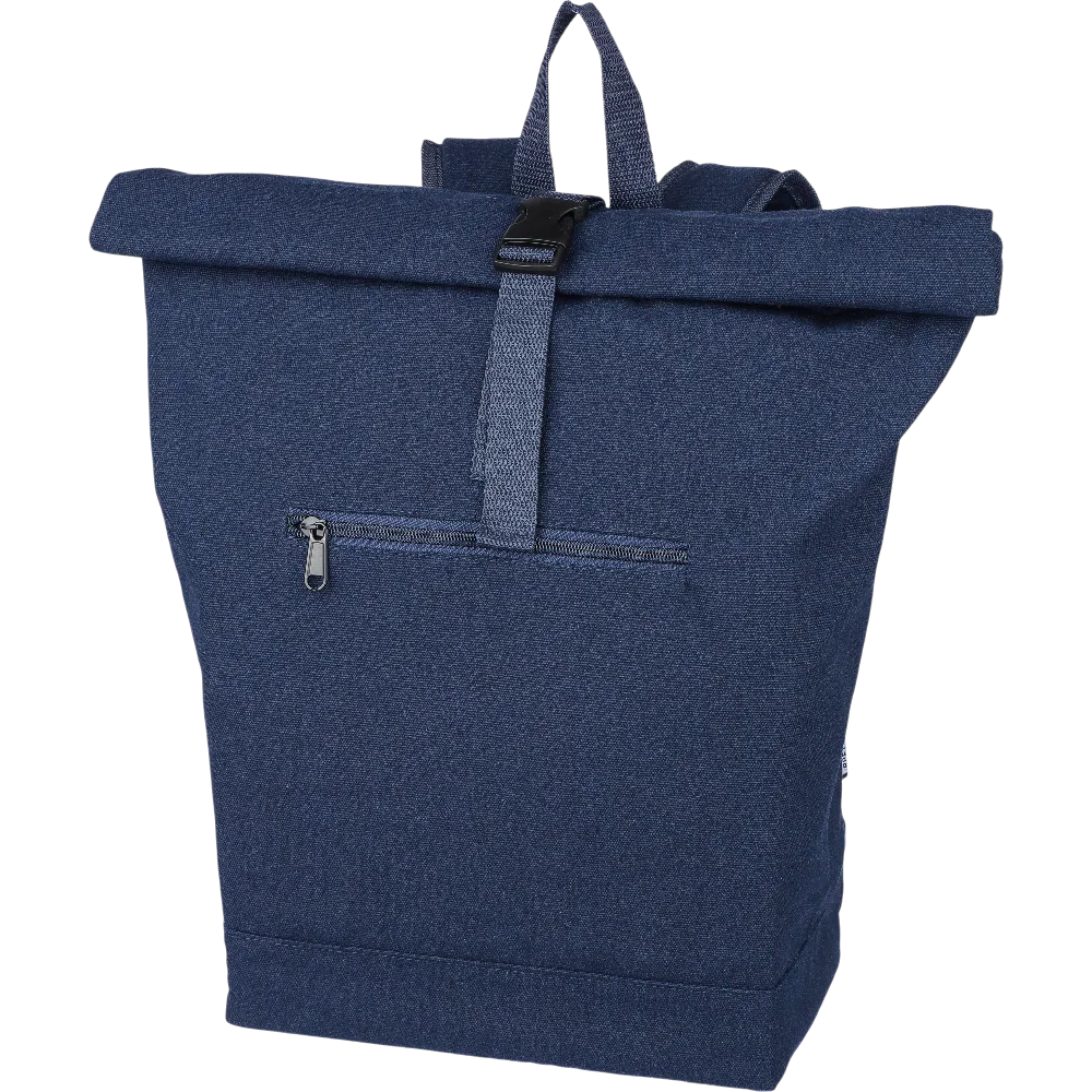 PDP - recycledpolycotton330gsmrolltopbackpackthaddeus square #00000000 background