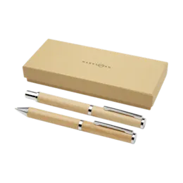 Stylos à bille et roller en bambou Apolys - Coffret cadeau