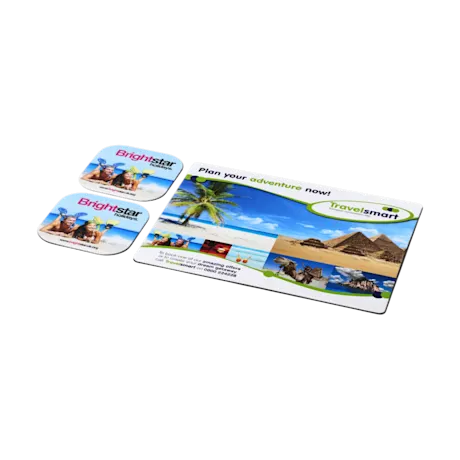 Brite-Mat Recycled Plastic Mouse Mat and Coaster Set