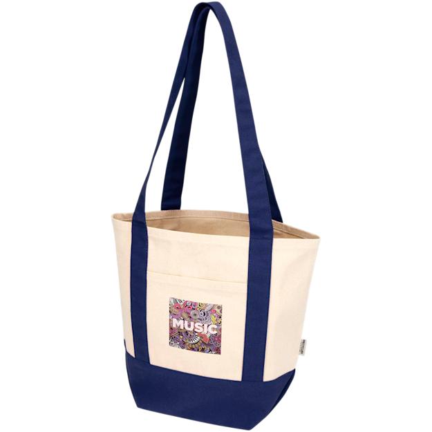 COLOR ICON - sam320gmgrsrecycledminicottontotebag - Natural Navy