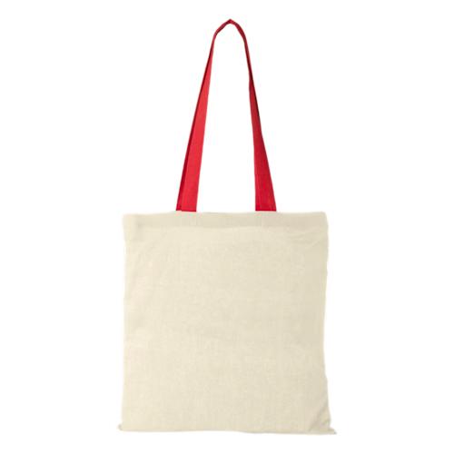 m² cotton tote bag coloured handles red