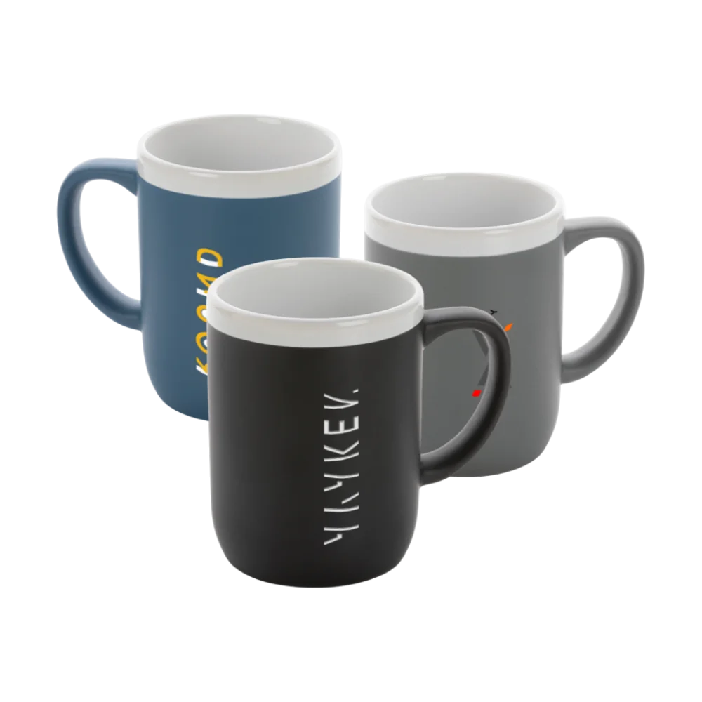 Ceramic mug white rim PLP SQ