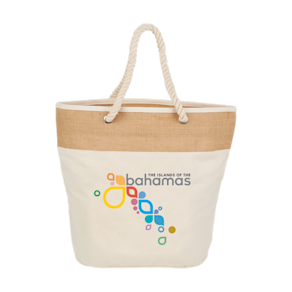Jute Accent Cotton Canvas Rope Tote