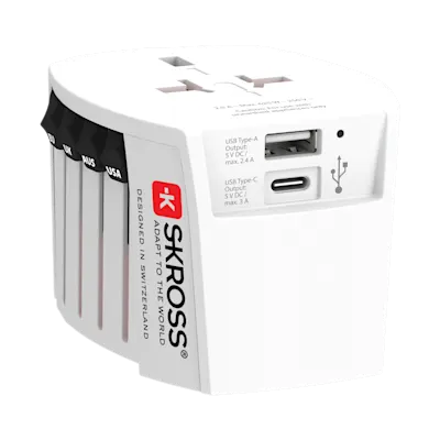 Skross Universal Travel Adapter With Dual USB