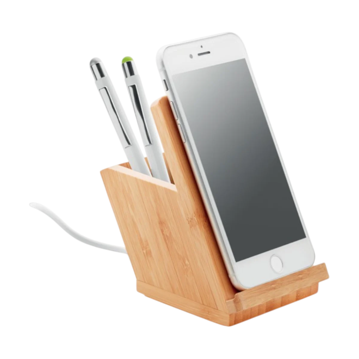 Bamboo Wireless Charger Pen Holder main image