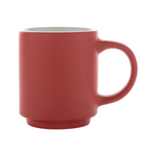 Ceramic stackable mug red