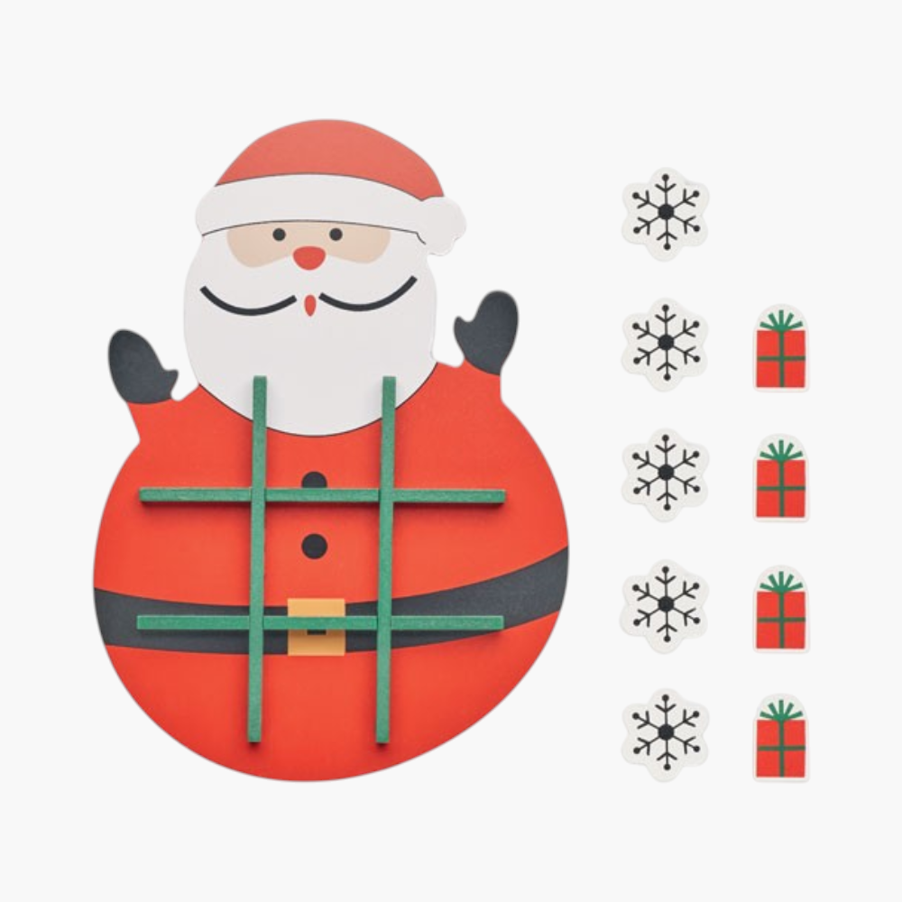 PDP - woodentictactoegameinchristmasdesign square #F8F8F8 background