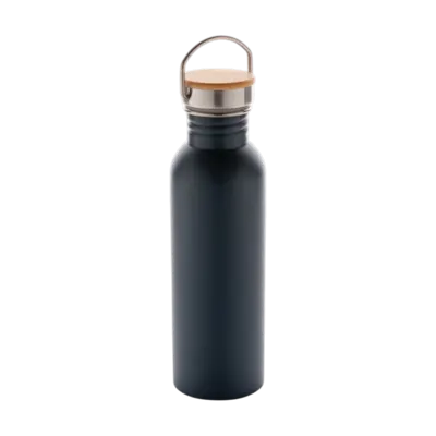 Modern Stainless Steel Bottle with Bamboo Lid