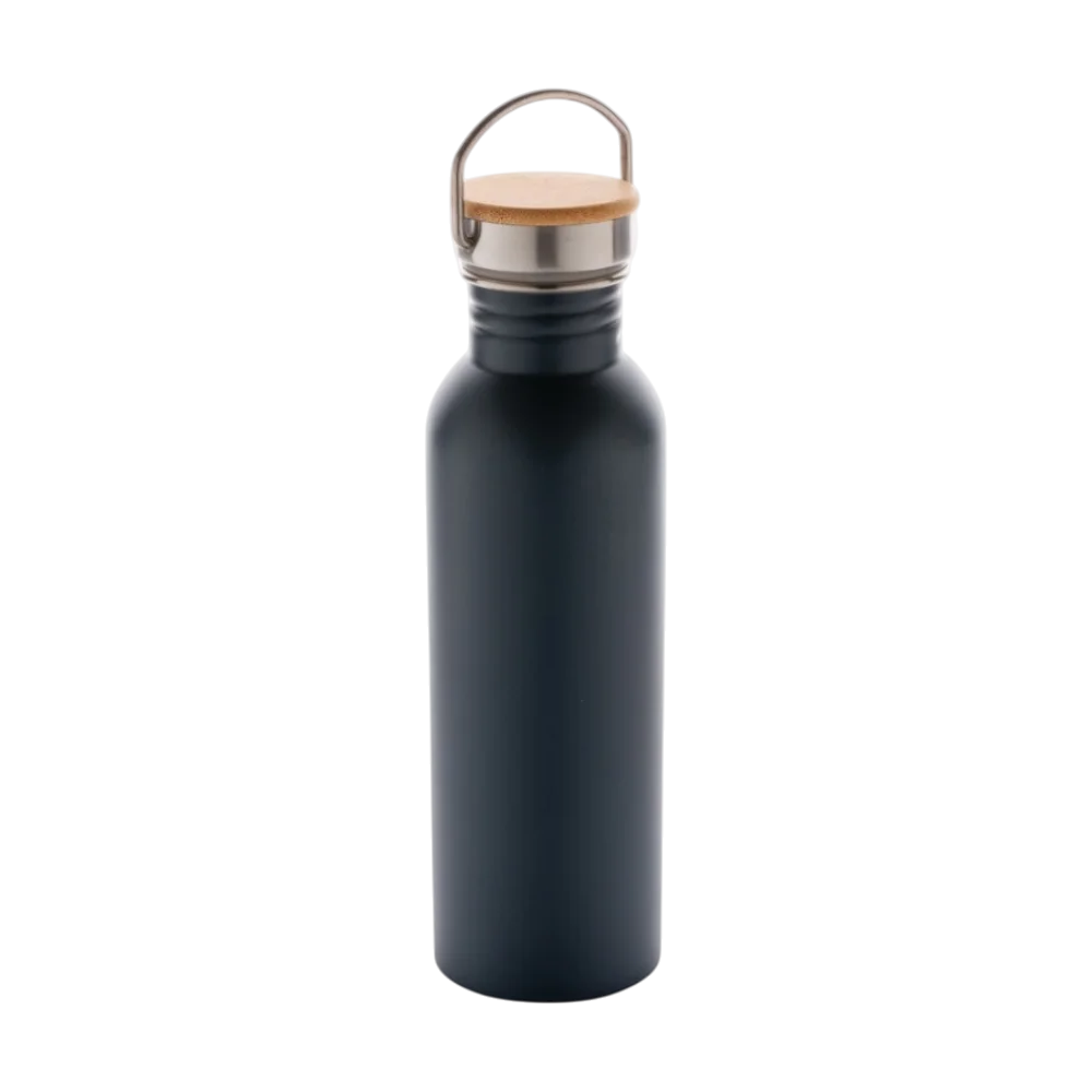 PDP - modernstainlesssteelbottlewithbamboolid square #F8F8F8 background