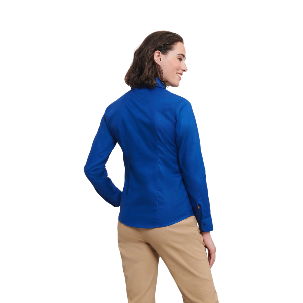 PDP - russellladieslslclassicoxfordshirt square #00000000 background