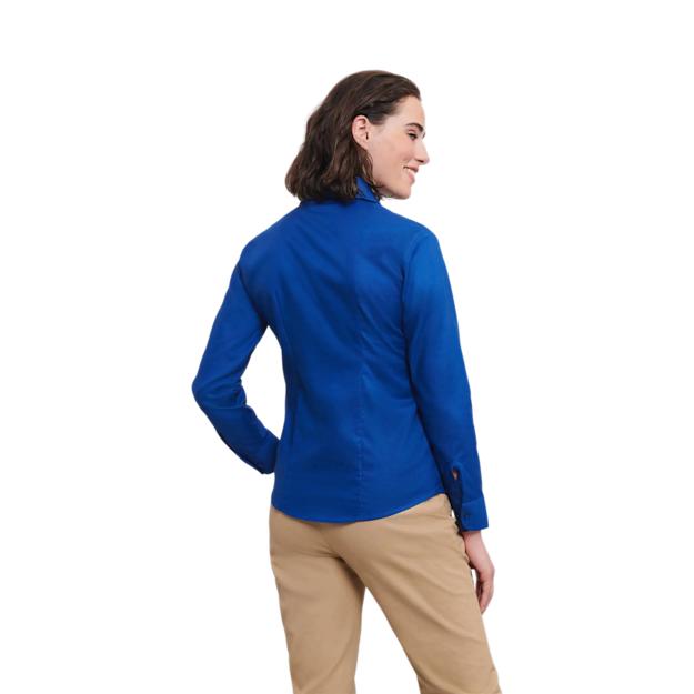 PDP - russellladieslslclassicoxfordshirt square #00000000 background