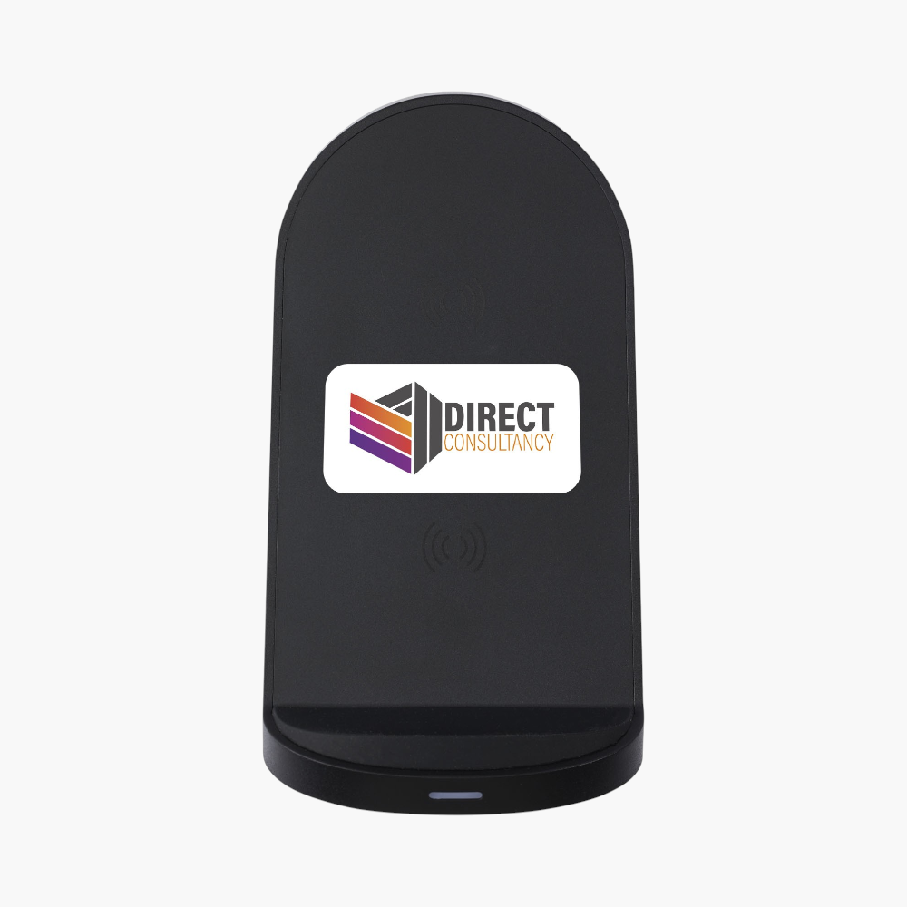 PDP - loop15wdualcoilrcsrecycledplasticwirelesschargingstand square #F8F8F8 background