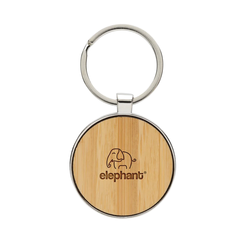 rcsrecycledzincalloyroundkeychainwithbamboo
