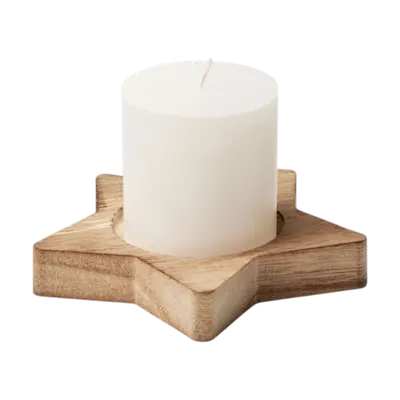 LOTUS Candle on Wooden Base