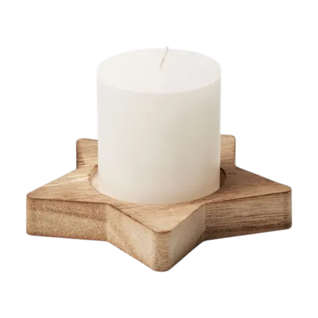 LOTUS Candle on Wooden Base