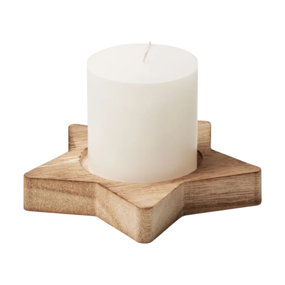 PDP - lotuscandleonstarwoodenbase square #F8F8F8 background