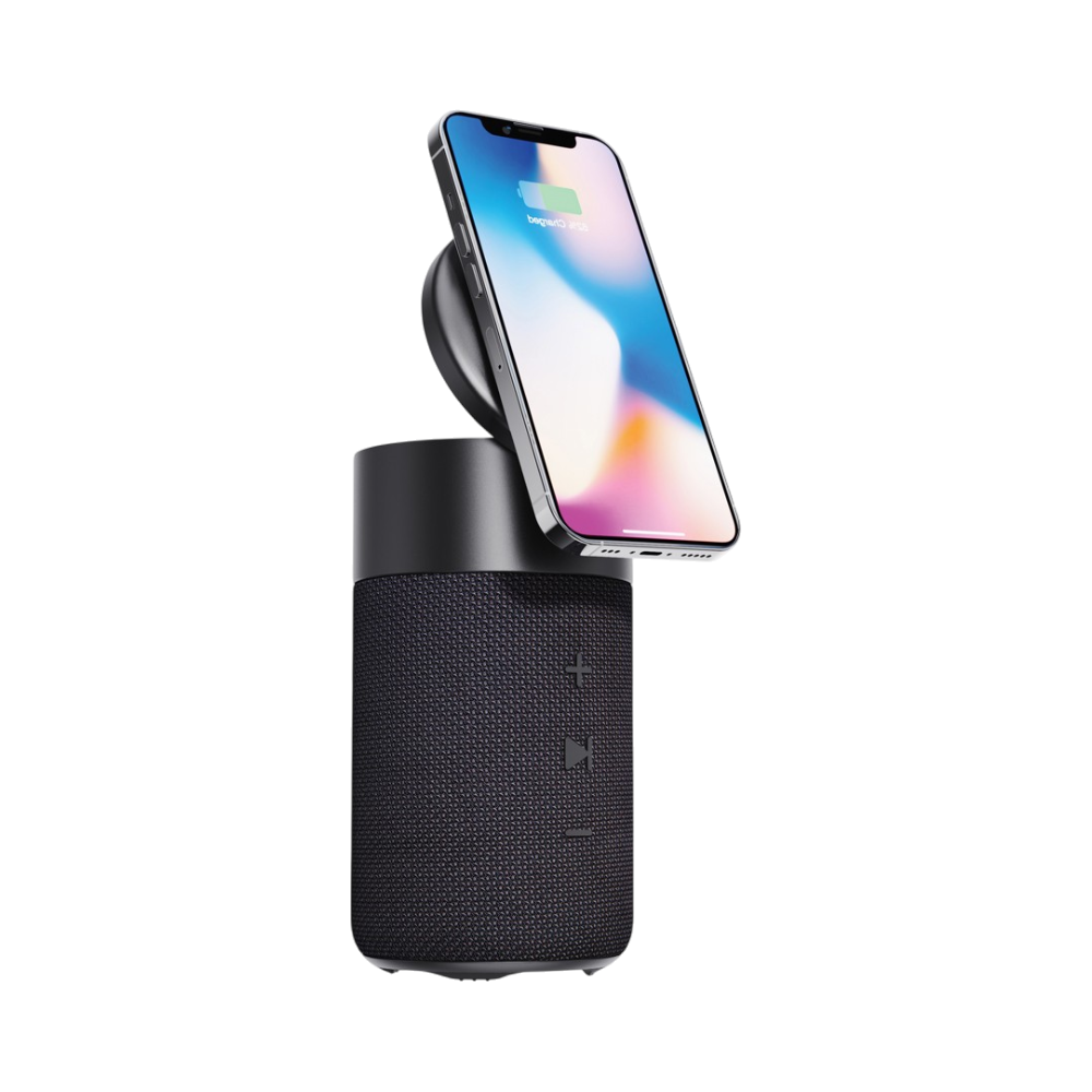 Enceinte 10W et chargeur sans fil 15W en plastique recyclé