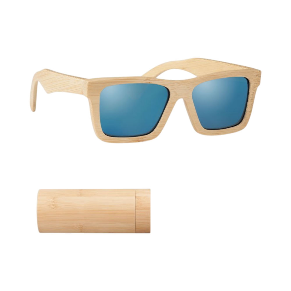 Lunettes de soleil en bambou Wanaka avec étui