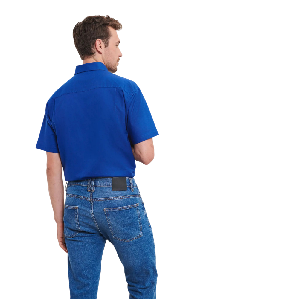 PDP - russellmenshortsleeveclassicoxfordshirt square #00000000 background