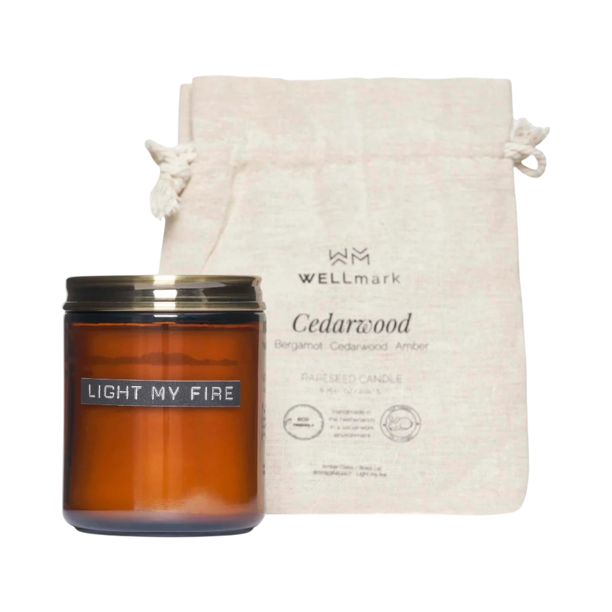 Wellmark Recycled Glass Cedar Wood Candle main image