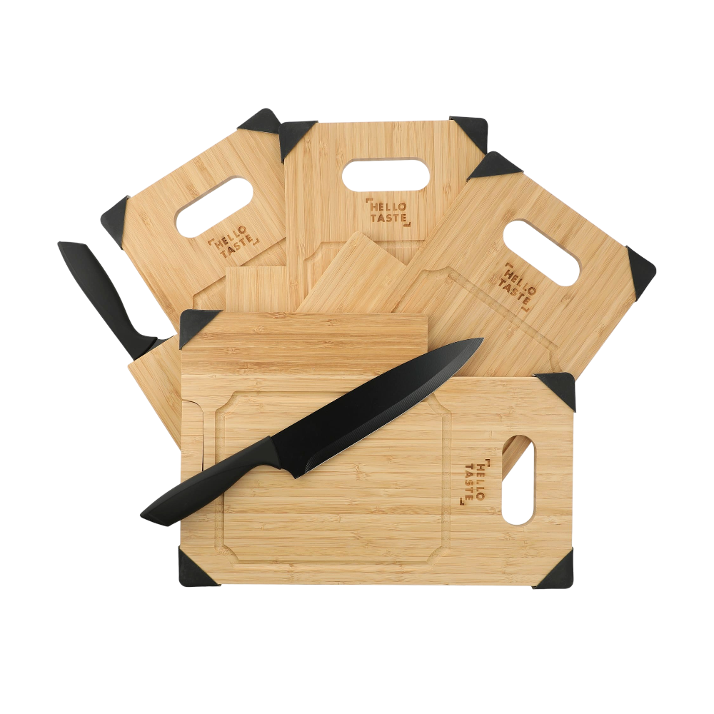 Bamboo Cutting Board with Knife