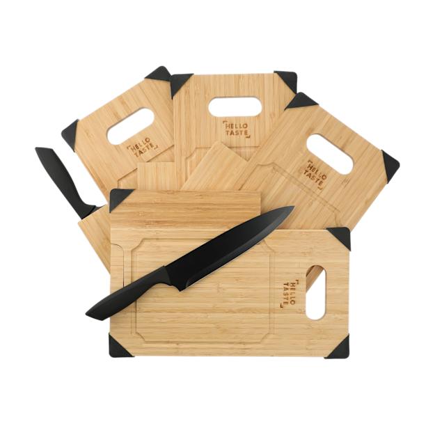 Bamboo Cutting Board with Knife