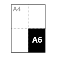 <strong>A5</strong> folded to <strong>A6 (4pp)</strong>