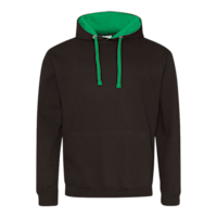 varsityhoodiejusthoods jetblack:kellygreen